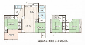 北九州市門司区吉志、中古一戸建ての間取り画像です