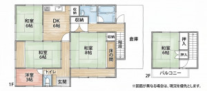 北九州市門司区城山町、中古一戸建ての間取り画像です