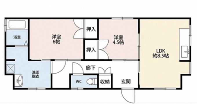 北九州市門司区永黒、中古一戸建ての間取り画像です