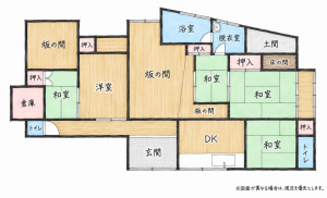 北九州市門司区丸山、中古一戸建ての間取り画像です