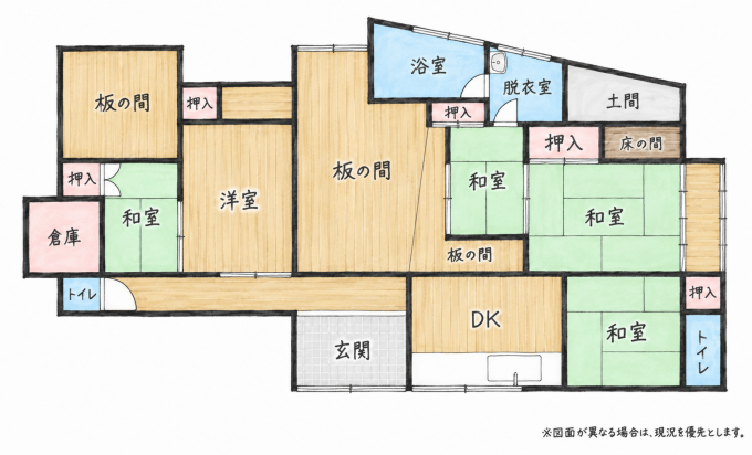 北九州市門司区丸山、中古一戸建ての間取り画像です