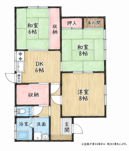 北九州市門司区奥田、中古一戸建ての間取り画像です