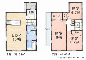 北九州市門司区光町、新築一戸建ての間取り画像です