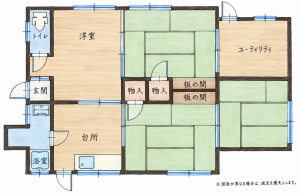 北九州市門司区奥田、中古一戸建ての間取り画像です