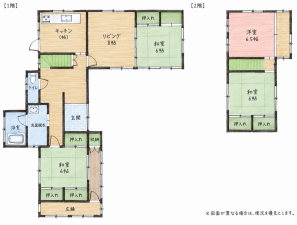 北九州市門司区白野江、中古一戸建ての間取り画像です