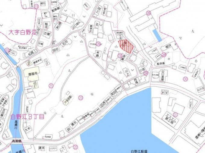 北九州市門司区白野江、中古一戸建ての地図画像です