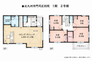 北九州市門司区別院、新築一戸建ての間取り画像です