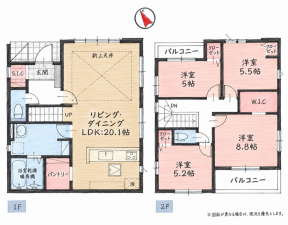 北九州市門司区別院、新築一戸建ての間取り画像です