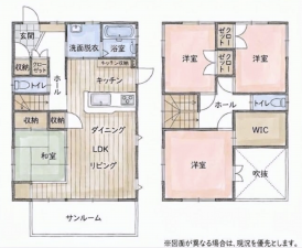 北九州市門司区吉志新町、中古一戸建ての間取り画像です