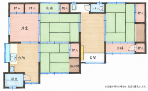 北九州市門司区谷町、中古一戸建ての間取り画像です