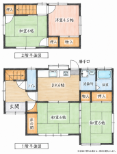 北九州市門司区丸山、中古一戸建ての間取り画像です