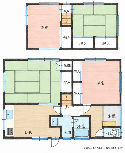 北九州市門司区春日町、中古一戸建ての間取り画像です