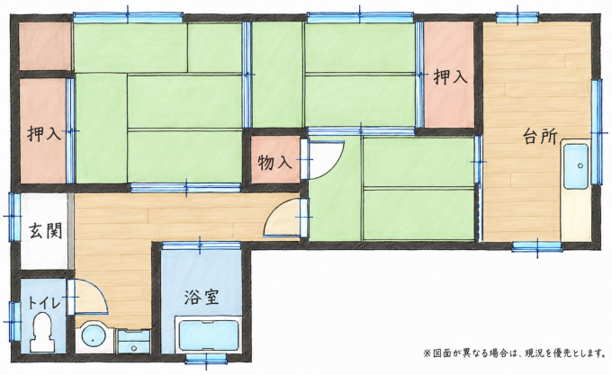 北九州市門司区奥田、中古一戸建ての間取り画像です
