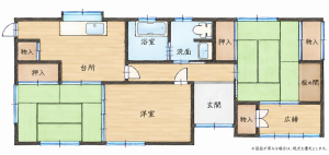 北九州市門司区大字柄杓田、中古一戸建ての間取り画像です