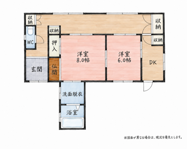 北九州市門司区風師、中古一戸建ての間取り画像です