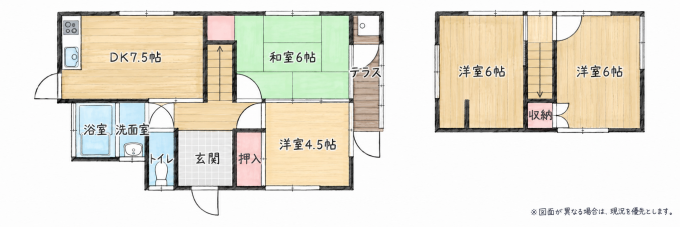 北九州市門司区黒川西、中古一戸建ての間取り画像です