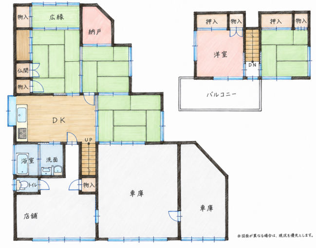 北九州市門司区高砂町、中古一戸建ての間取り画像です