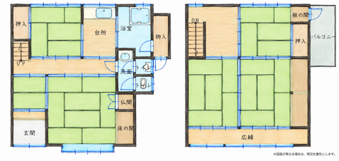 北九州市門司区丸山、中古一戸建ての間取り画像です