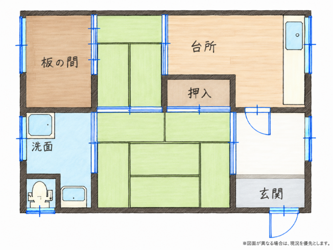 北九州市門司区清見、中古一戸建ての間取り画像です