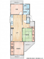 北九州市門司区清見、中古マンションの間取り画像です