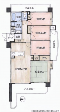 北九州市門司区東新町、中古マンションの間取り画像です