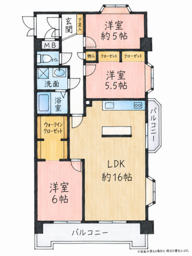 北九州市門司区小森江、中古マンションの間取り画像です