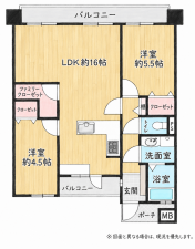 北九州市門司区中町、中古マンションの間取り画像です