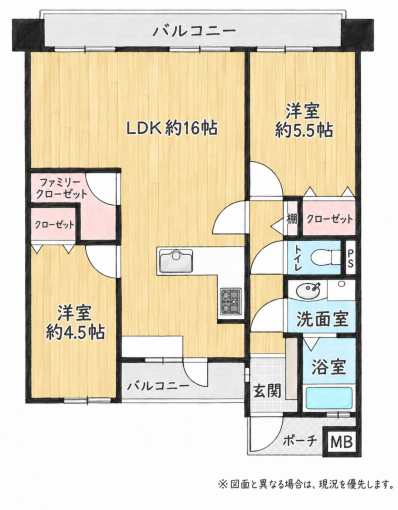 北九州市門司区中町、中古マンションの間取り画像です