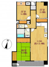 北九州市門司区小松町、中古マンションの間取り画像です