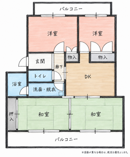北九州市門司区永黒、中古マンションの間取り画像です