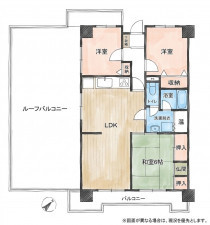 北九州市門司区藤松、中古マンションの間取り画像です