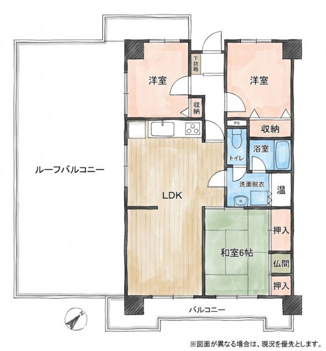 北九州市門司区藤松、中古マンションの間取り画像です