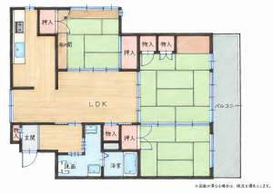 北九州市門司区柳町、中古マンションの間取り画像です