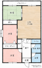 北九州市門司区大久保、中古マンションの間取り画像です