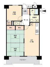 北九州市門司区風師、中古マンションの間取り画像です