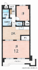 北九州市門司区大里東、中古マンションの間取り画像です