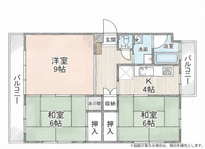 北九州市門司区稲積、中古マンションの間取り画像です