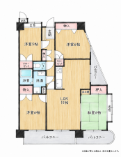 北九州市門司区清見、中古マンションの間取り画像です