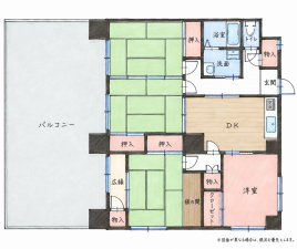 北九州市門司区寺内、中古マンションの間取り画像です