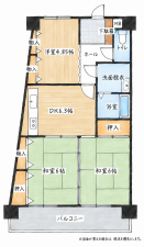 北九州市門司区浜町、中古マンションの間取り画像です
