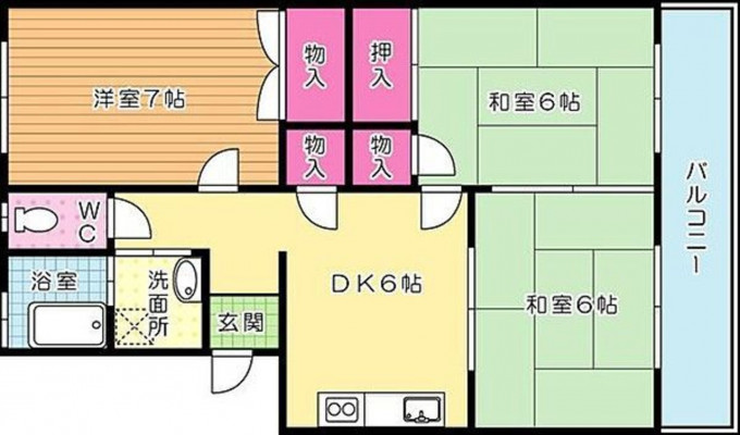 北九州市門司区西新町、収益物件/マンションの間取り画像です