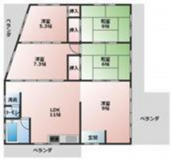 北九州市門司区泉ケ丘、収益物件/マンションの間取り画像です