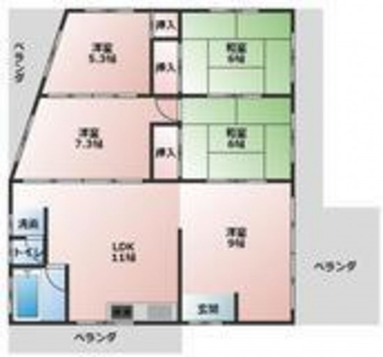 北九州市門司区泉ケ丘、収益物件/マンションの間取り画像です