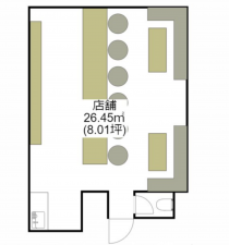 北九州市門司区栄町、収益物件/店舗の間取り画像です
