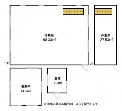 北九州市門司区大字猿喰、収益物件/工場の間取り画像です