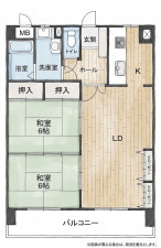 北九州市門司区大里桃山町、中古マンションの間取り画像です