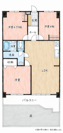 北九州市門司区下馬寄、中古マンションの間取り画像です