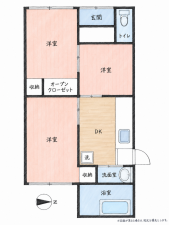 北九州市門司区大里桜ケ丘、中古一戸建ての間取り画像です