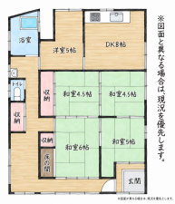 北九州市門司区花月園、中古一戸建ての間取り画像です