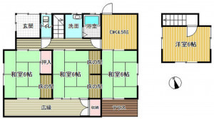 北九州市門司区上藤松、中古一戸建ての間取り画像です